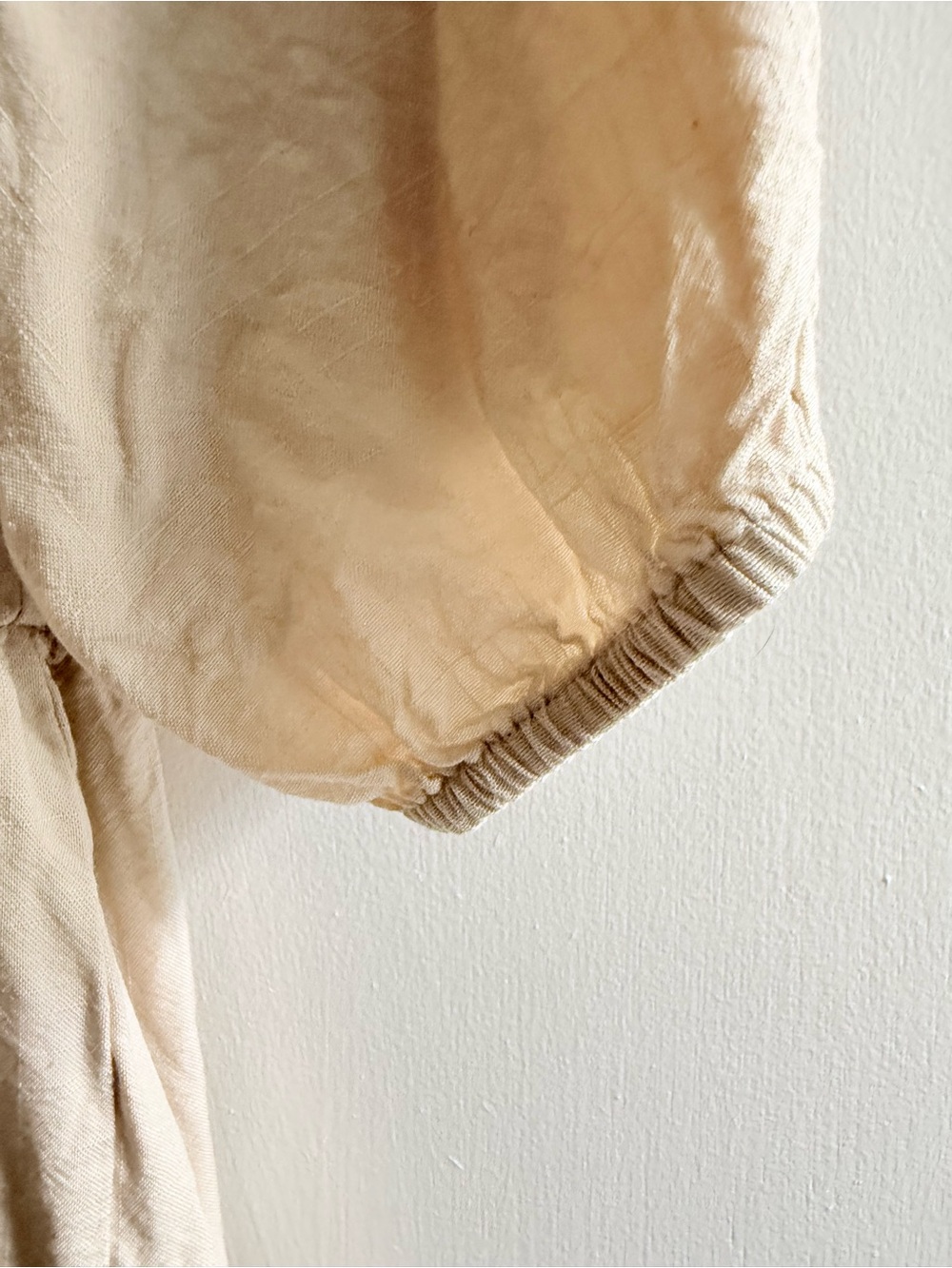Cream Square-Neck Tiered Peasant Mini Dress or tunic - Picture 3 of 7
